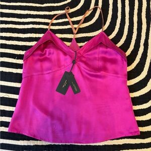 rag & bone Fuchsia Satin Camisole